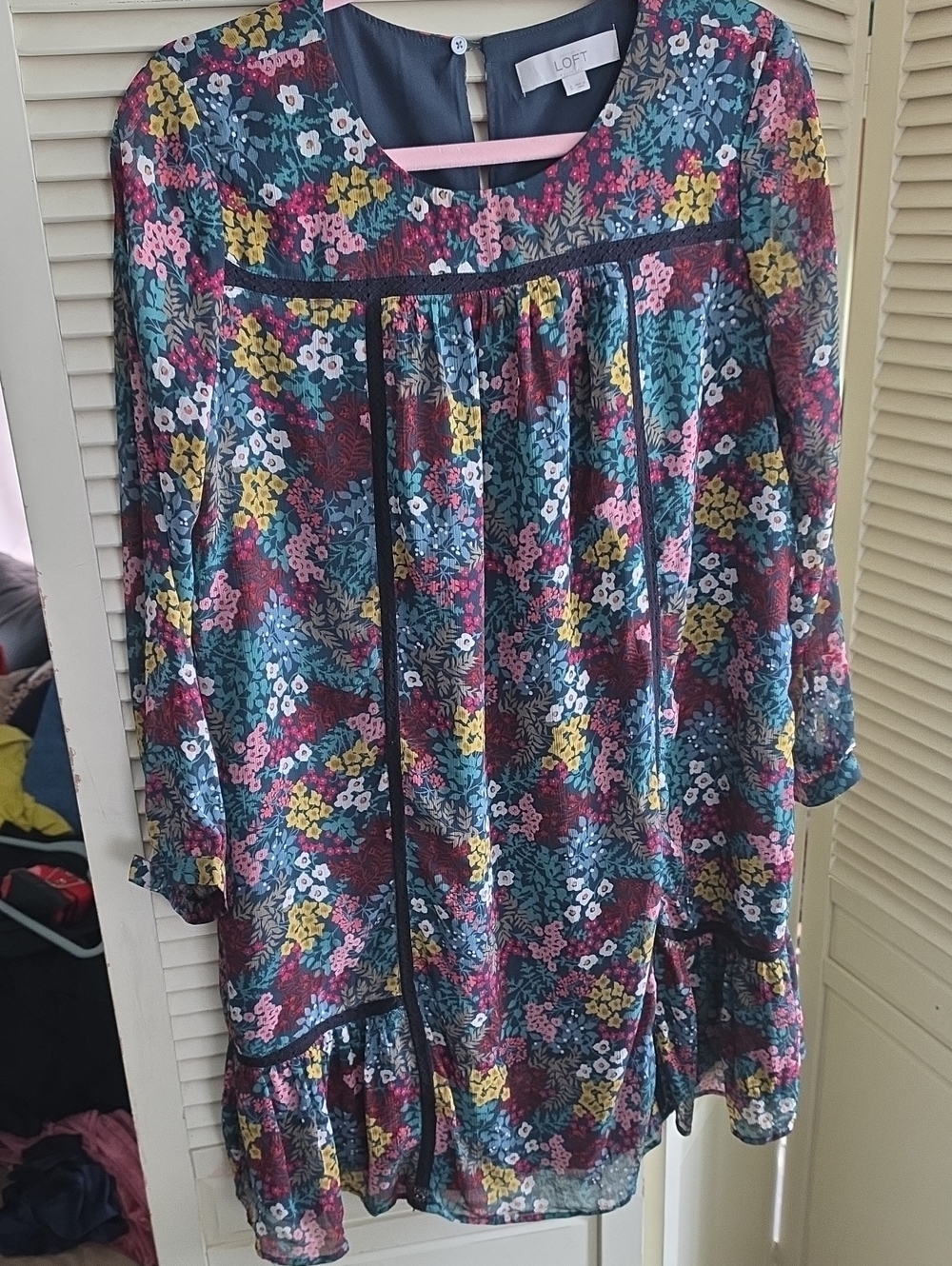 Loft Floral Sheer Dress Size 2